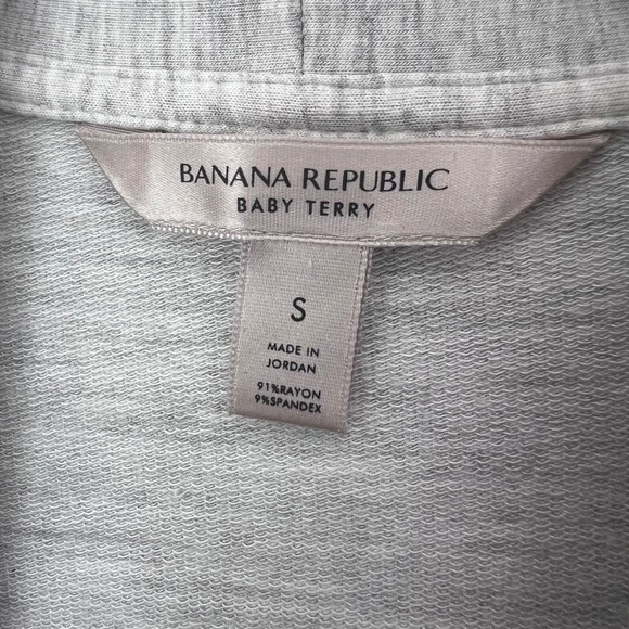 Banana Republic Long Sleeve Baby Terry Softest Knit Cardigan in Light Gray Small - Picture 4 of 13